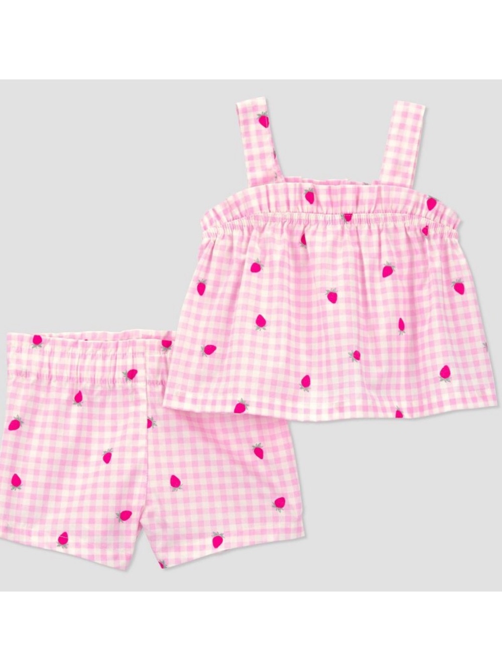 Carter’s just one you baby girls strawberry shirt and shorts set | newborn